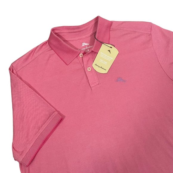 Tommy Bahama NEW Mens Cotton Blend Marlin Polo Shirt Size M Pink Confetti - Picture 1 of 7